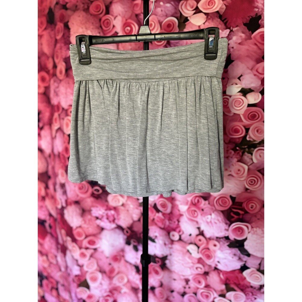 No Boundaries Gray Mini Skater Skirt XS 0-2 Stretchy Casual Y2K